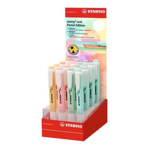 Szövegkiemelő display, 1-4 mm, STABILO "Swing Cool Pastel", vegyes színek