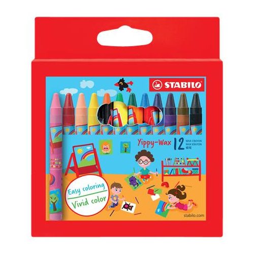 Zsírkréta, STABILO "Yippy-wax", 12 különböző szín