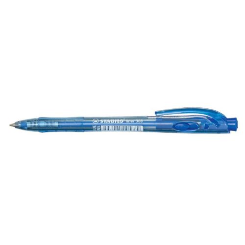 Golyóstoll, 0,38 mm, nyomógombos, STABILO "Liner 308", kék