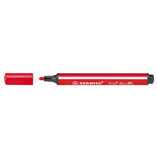 Filctoll, 1,5-2 mm, rugós hegy, STABILO "Trio Scribbi", piros