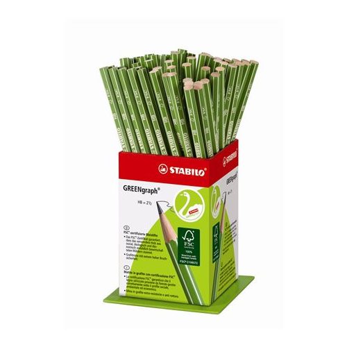 Grafitceruza display, HB, hatszögletű, STABILO "Greengraph"