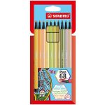 Rostirón készlet, 1 mm, STABILO "Pen 68", 10 különböző szín