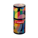 Rostirón készlet, hengeres fém doboz, 1 mm, STABILO "Pen 68 ARTY", 45 különböző szín
