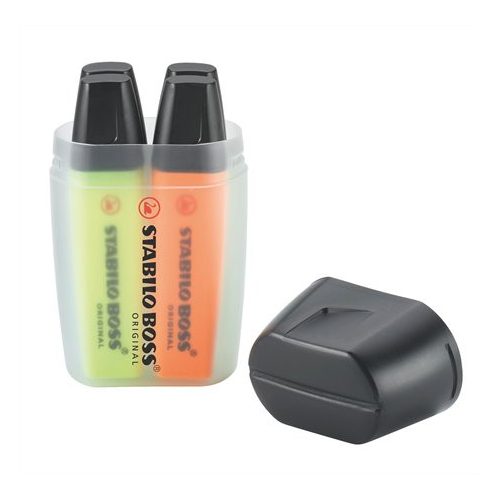 Szövegkiemelő készlet, 2-5 mm, STABILO "Boss Big Box", 4 különböző szín