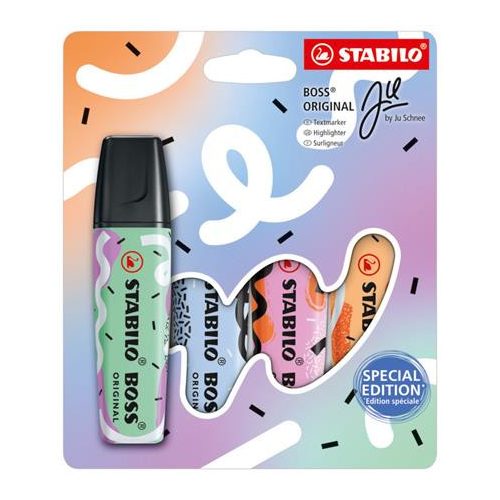 Szövegkiemelő készlet, 2-5 mm, STABILO "Boss Original Ju Schnee", 4 különböző szín