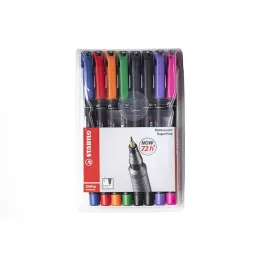   Alkoholos marker készlet, 0,4 mm, STABILO "OHPen S", 8 különböző szín