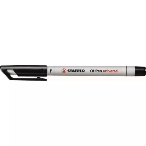 Alkoholmentes marker, OHP, 0,7 mm, STABILO "OHPen F", fekete