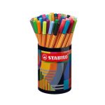 Tűfilc készlet, hengeres fém doboz, 0,4 mm, STABILO "point 88 ARTY", 45 különböző szín