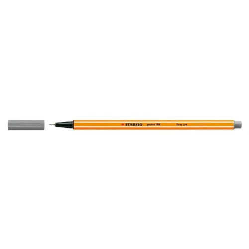 Tűfilc, 0,4 mm, STABILO "Point 88", szürke