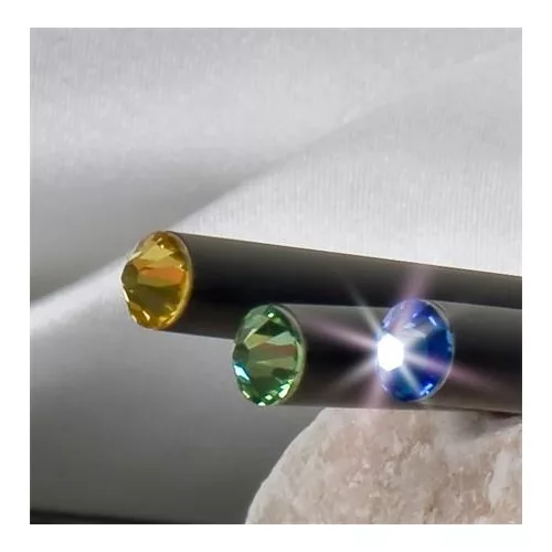 Ceruza, fekete, zafírkék SWAROVSKI® kristállyal, exkluzív, 17cm, ART CRYSTELLA®