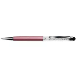   Golyóstoll, világoslila, felül fehér SWAROVSKI® kristállyal töltve, érintővel, 14 cm, ART CRYSTELLA®