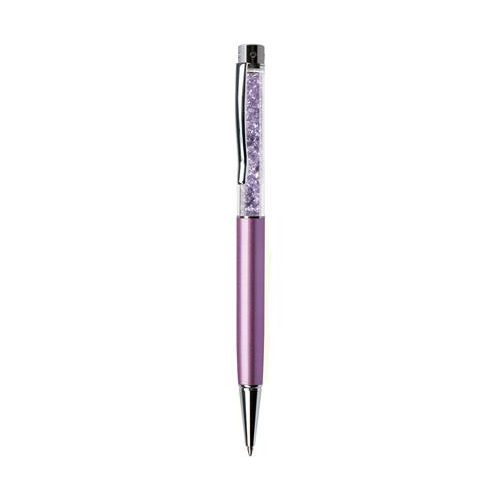 Golyóstoll, világoslila, felül világoslila SWAROVSKI® kristállyal töltve, 14 cm, ART CRYSTELLA®