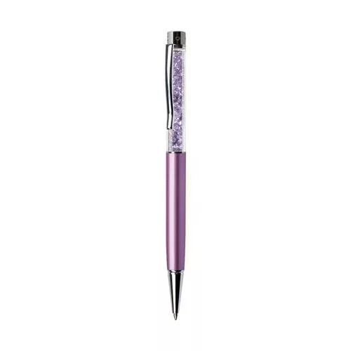Golyóstoll, világoslila, felül világoslila SWAROVSKI® kristállyal töltve, 14 cm, ART CRYSTELLA®