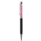 Golyóstoll, fekete, felül pink SWAROVSKI® kristállyal töltve, 14 cm, ART CRYSTELLA®