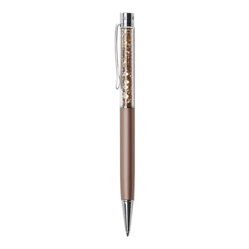 Golyóstoll, rose gold, felül topáz SWAROVSKI® kristállyal töltve, 14 cm, ART CRYSTELLA®