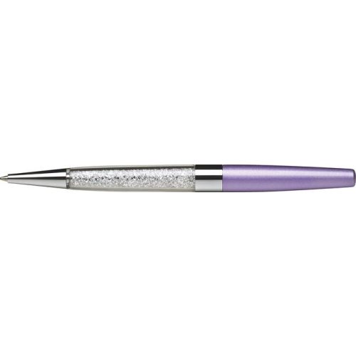 Golyóstoll, világoslila, alul fehér SWAROVSKI® kristállyal töltve, 14cm, ART CRYSTELLA®