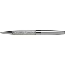   Golyóstoll, ezüst, alul fehér SWAROVSKI® kristállyal töltve, 14cm, ART CRYSTELLA®