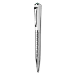   Golyóstoll, fehér-ezüst, "Rialto", light türkiz SWAROVSKI® kristállyal, 14 cm, ART CRYSTELLA®