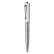 Golyóstoll, fehér-ezüst, "Rialto", light türkiz SWAROVSKI® kristállyal, 14 cm, ART CRYSTELLA®