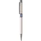 Golyóstoll, fehér, középen zafírkék SWAROVSKI® kristállyal töltve, 14cm, ART CRYSTELLA®