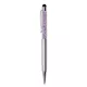 Golyóstoll, ezüst, felül orgonalila SWAROVSKI® kristállyal töltve, érintővel, 14 cm, ART CRYSTELLA®