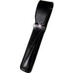 Tolltok, fekete, bőr, 3 sor fehér SWAROVSKI® kristállyal, 16cm, ART CRYSTELLA®