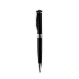   Golyóstoll, fekete, "Rimini", rózsaszín SWAROVSKI® kristállyal, 14 cm, ART CRYSTELLA®