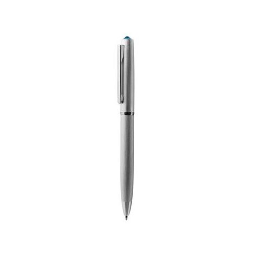 Golyóstoll, ezüst, "Oslo", aquakék SWAROVSKI® kristállyal, 13 cm, ART CRYSTELLA®