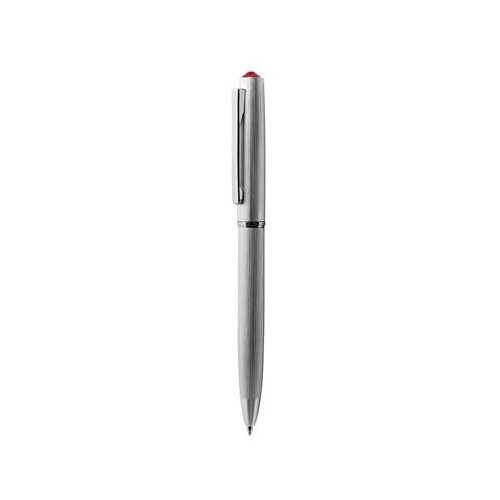 Golyóstoll, ezüst, "Oslo", light siam piros SWAROVSKI® kristállyal, 13 cm, ART CRYSTELLA®