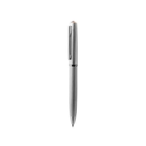 Golyóstoll, ezüst, "Oslo", arany SWAROVSKI® kristállyal, 13 cm, ART CRYSTELLA®