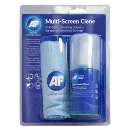  Tisztítófolyadék, képernyőhöz, mikroszálas nagy kendővel, pumpás, 200 ml, AF "Multi screen-clene"