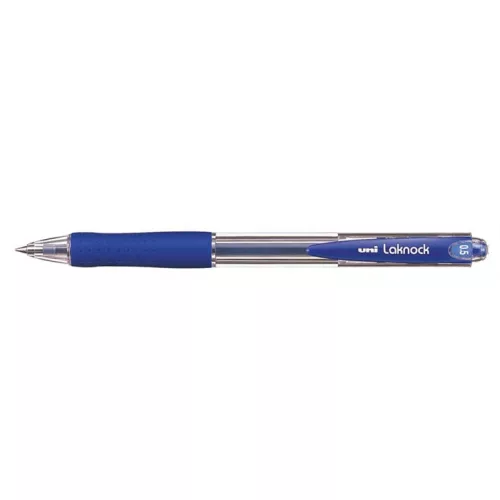 Golyóstoll, 0,3 mm, nyomógombos, UNI "SN-100 Laknock", kék