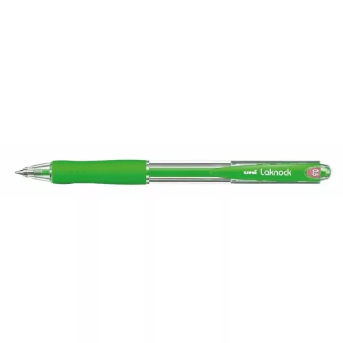 Golyóstoll, 0,3 mm, nyomógombos, UNI "SN-100 Laknock", zöld