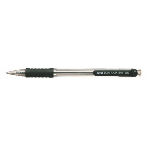 Golyóstoll, 0,4 mm, nyomógombos, UNI "SN-101 Laknock Fine", fekete
