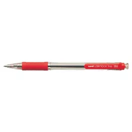   Golyóstoll, 0,4 mm, nyomógombos, UNI "SN-101 Laknock Fine", piros