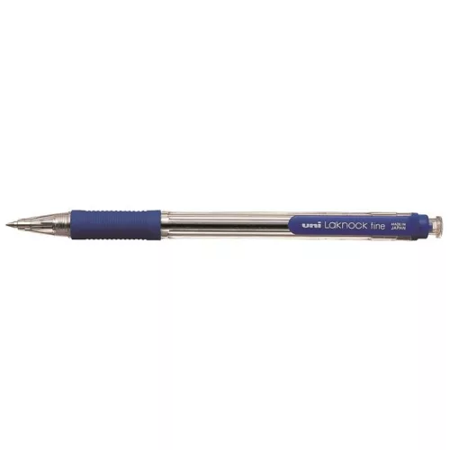 Golyóstoll, 0,4 mm, nyomógombos, UNI "SN-101 Laknock Fine", kék