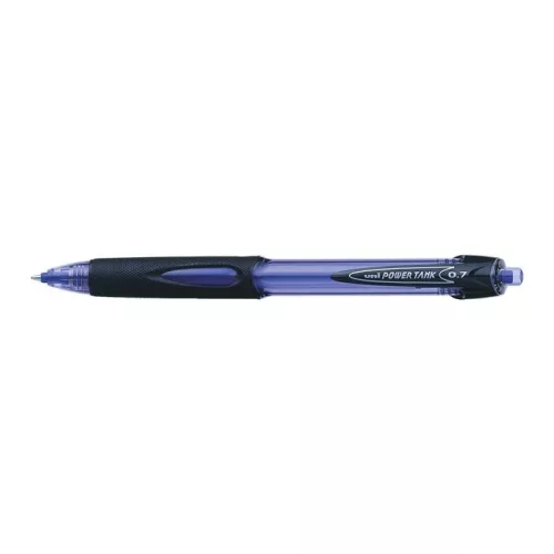 Golyóstoll, 0,3 mm, nyomógombos, UNI "SN-227 Powertank", kék