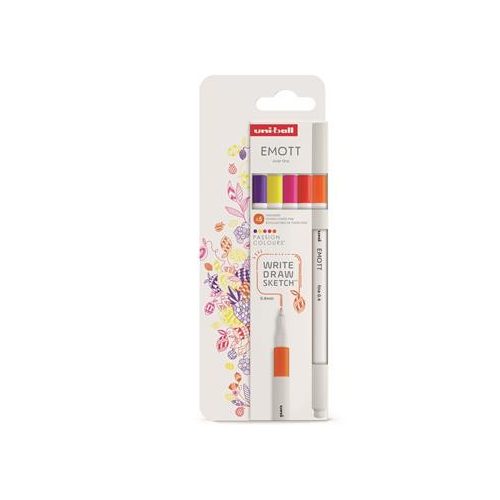 Tűfilc készlet, 0,4 mm, UNI "Emott Passion", 5 különböző szín