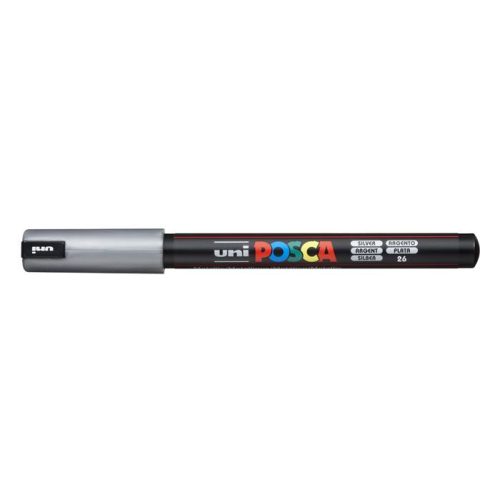 Dekormarker, 0,7 mm, UNI "Posca PC-1MR", ezüst