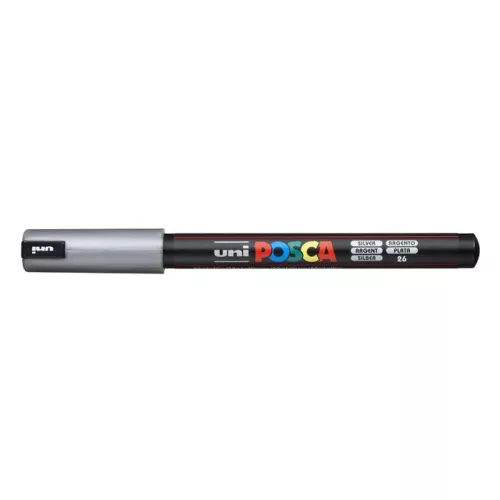 Dekormarker, 0,7 mm, UNI "Posca PC-1MR", ezüst
