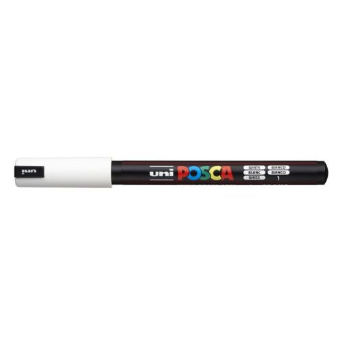 Dekormarker, 0,7 mm, UNI "Posca PC-1MR", fehér
