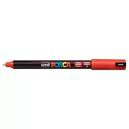 Dekormarker, 0,7 mm, UNI "Posca PC-1MR", piros