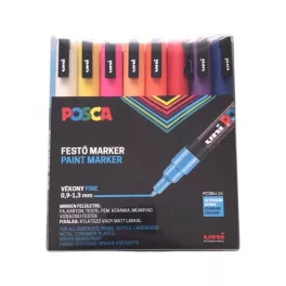   Dekormarker készlet, 0,9-1,3 mm, UNI "Posca PC-3M", 16 különböző szín
