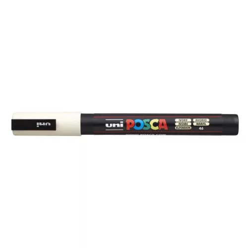 Dekormarker, 0,9-1,3 mm, UNI "Posca PC-3M", elefántcsont