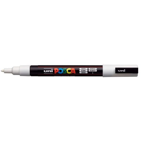 Dekormarker, 0,9-1,3 mm, UNI "Posca PC-3M", fehér