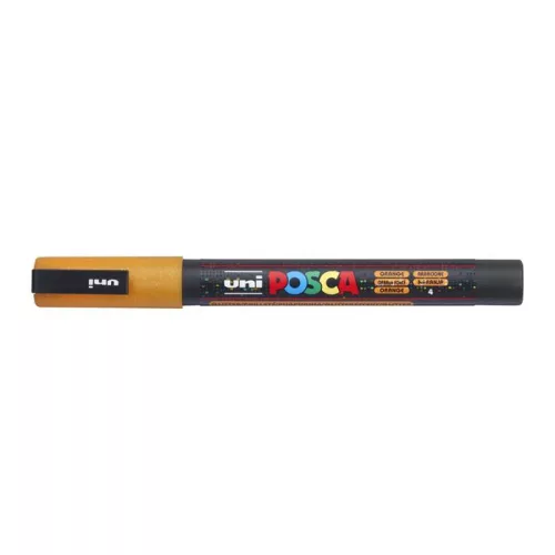 Dekormarker, 0,9-1,3 mm, UNI"Posca PC-3ML", fényes narancs
