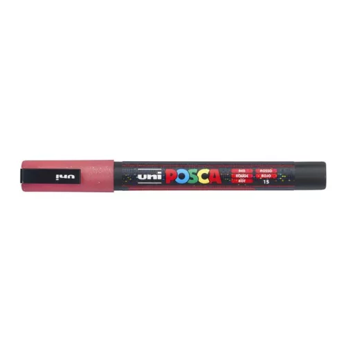 Dekormarker, 0,9-1,3 mm, UNI"Posca PC-3ML", fényes piros
