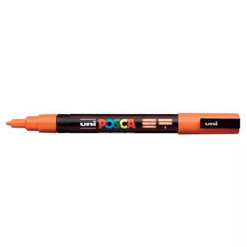 Dekormarker, 0,9-1,3 mm, UNI "Posca PC-3M", narancssárga