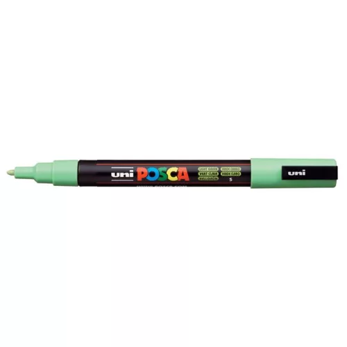 Dekormarker, 0,9-1,3 mm, UNI "Posca PC-3M", világoszöld