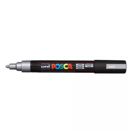 Dekormarker, 1,8-2,5 mm, UNI "Posca PC-5M", ezüst